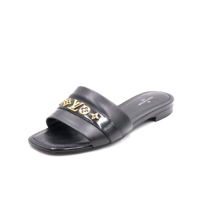 LOUIS VUITTON PLANO REVIVAL CALFSKIN LEATHER MULES