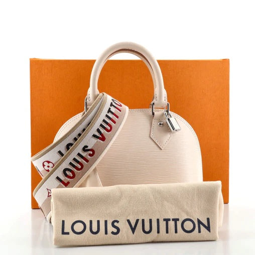 Louis Vuitton LV Alma BB epi Quartz White Leather ref.409334