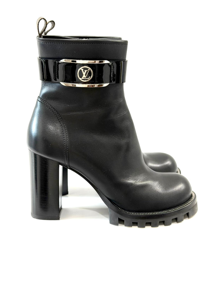 LOUIS VUITTON STAR LINE CALFSKIN LEATHER ANKLE BOOTS