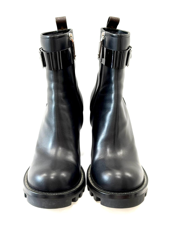 LOUIS VUITTON STAR LINE CALFSKIN LEATHER ANKLE BOOTS