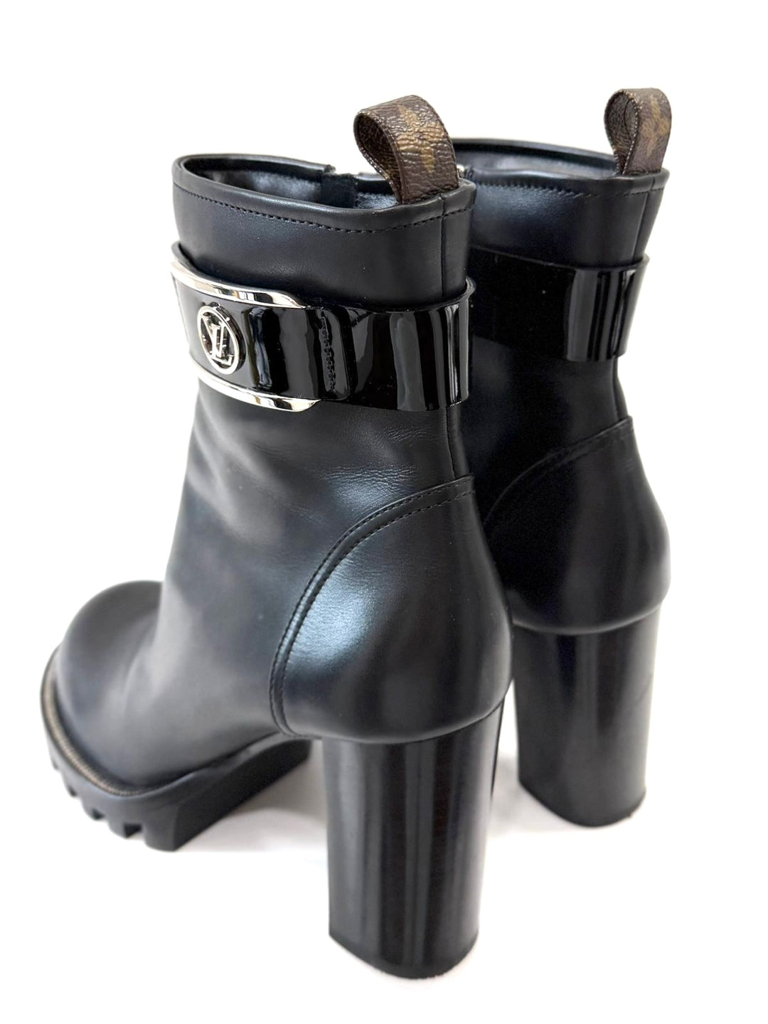 LOUIS VUITTON STAR LINE CALFSKIN LEATHER ANKLE BOOTS