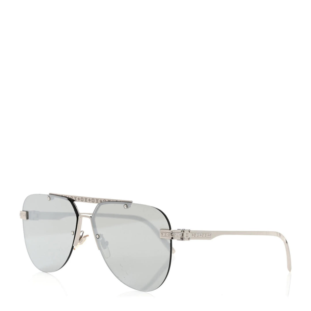 LOUIS VUITTON Z1262W METAL LV ASH AVIATOR SUNGLASSES