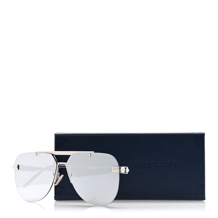 LOUIS VUITTON Z1262W METAL LV ASH AVIATOR SUNGLASSES
