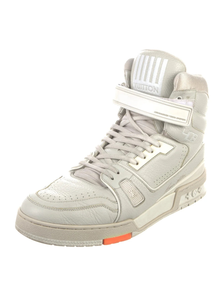 LOUIS VUITTON X VIRGIL ABLOH 408 HIGH-TOP LEATHER SNEAKERS