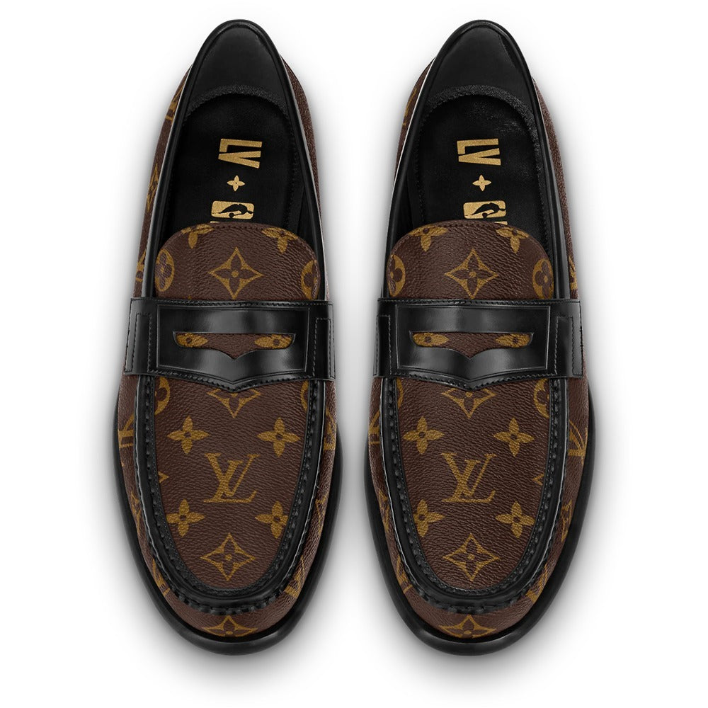 LOUIS VUITTON Arizona Moccasin Monogram Canvas Men's Shoes Loafers-US