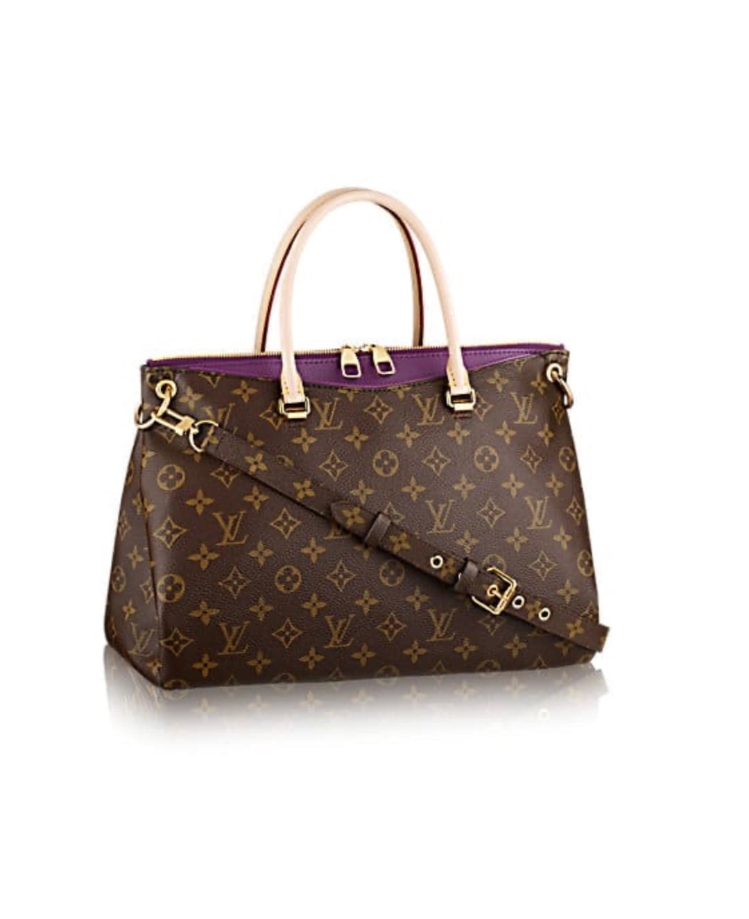 LOUIS VUITTON PALLAS MONOGRAM MM TOTE BAG-GRAPE