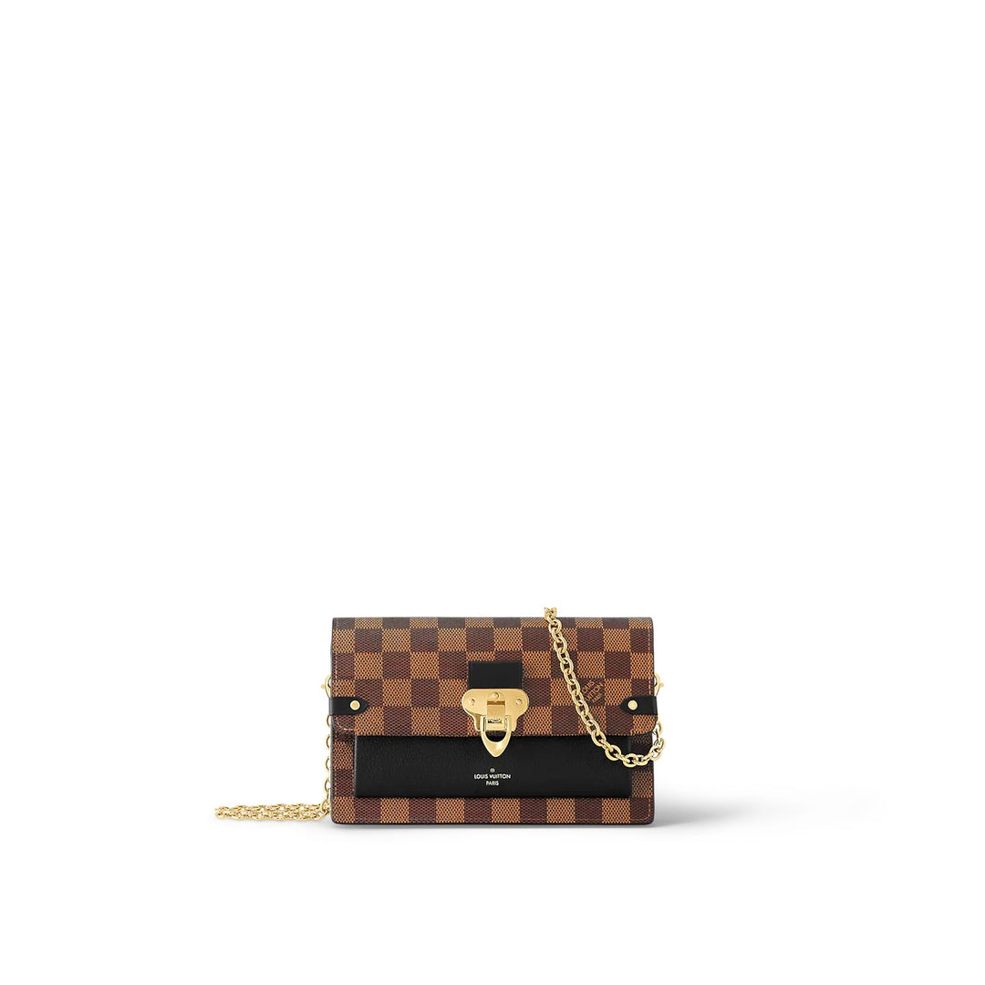 LOUIS VUITTON DAMIER EBENE VAVIN CHAIN WALLET ON CHAIN
