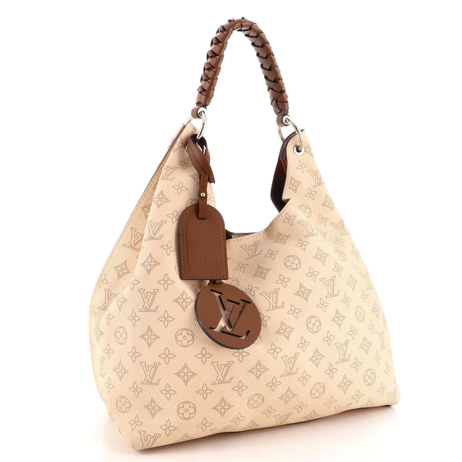 M57572 Louis Vuitton Monogram Mahina Carmel Hobo Bag