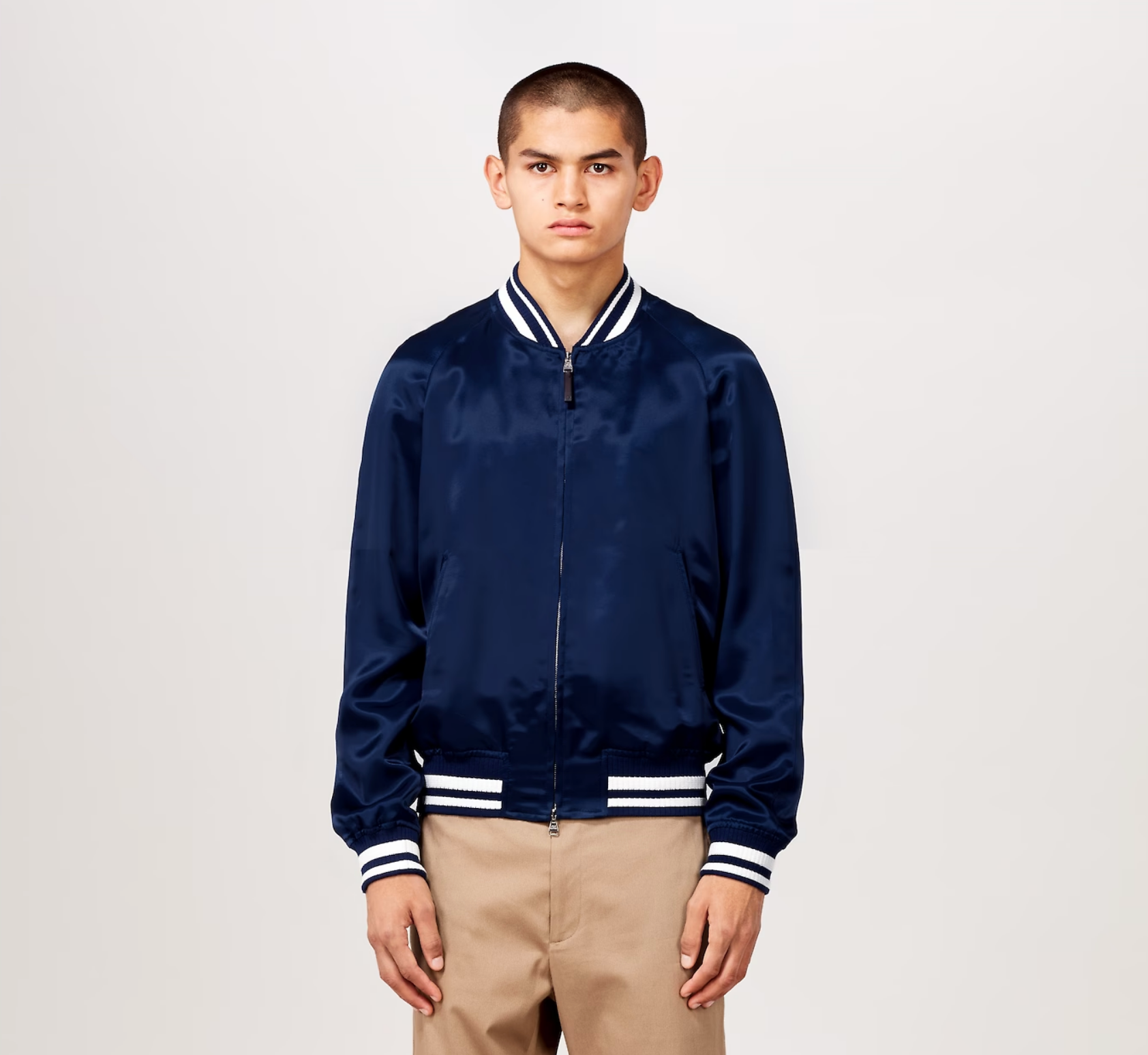 Louis Vuitton Satin Bomber Jacket LOUIS VUITTON EMBROIDERED