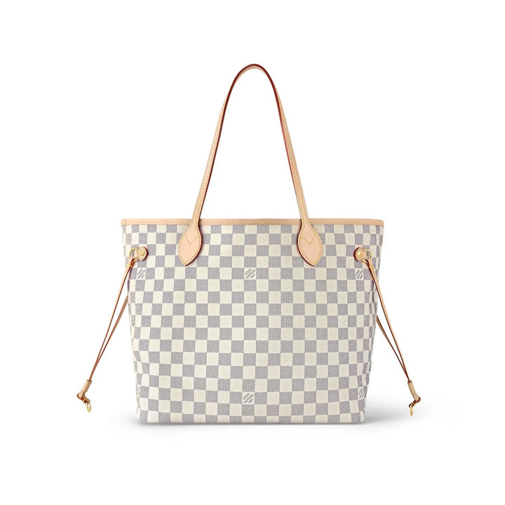 LOUIS VUITTON DAMIER AZUR NEVERFULL MM TOTE ROSE BALLERINE