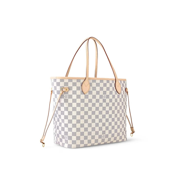 LOUIS VUITTON DAMIER AZUR NEVERFULL MM TOTE ROSE BALLERINE