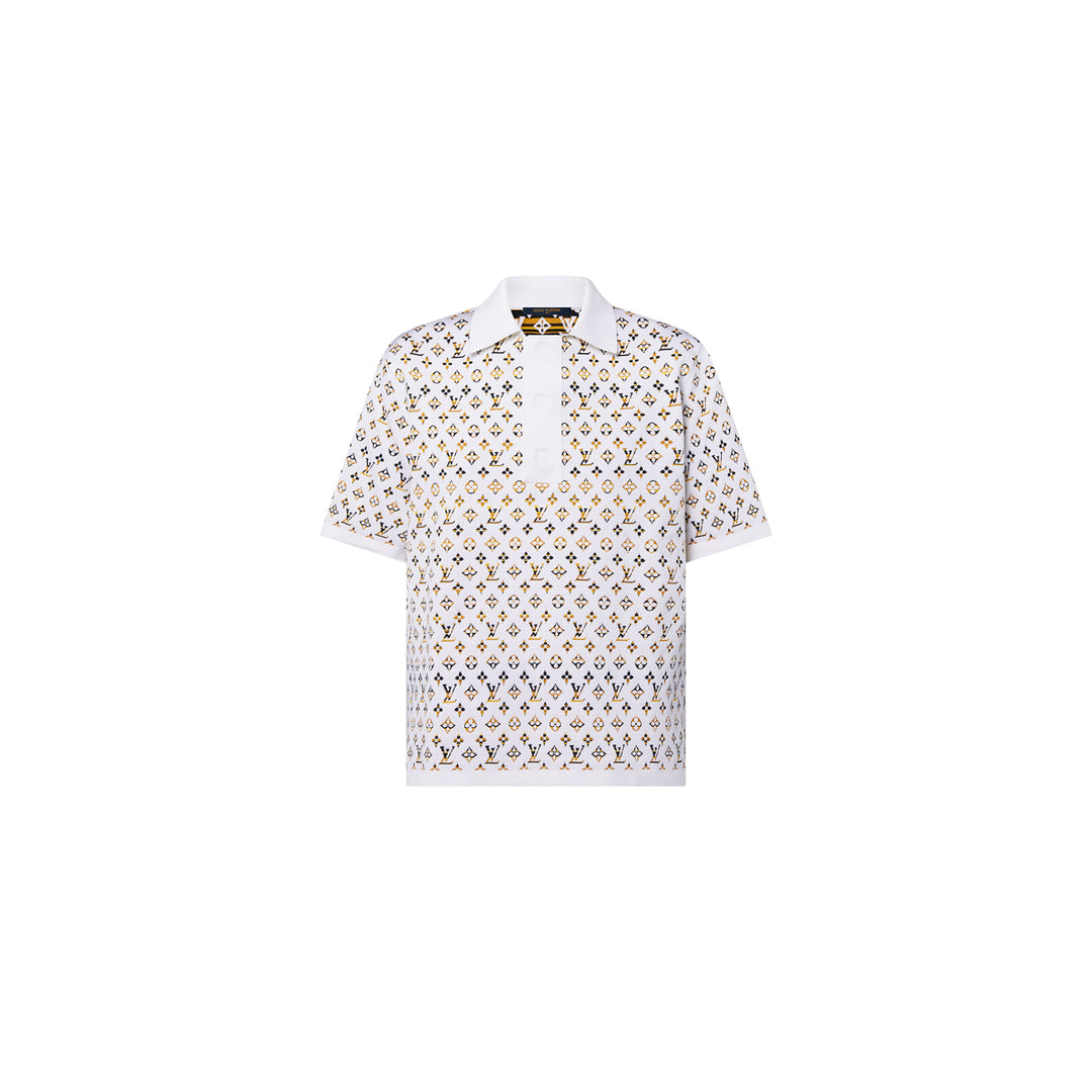 LOUIS VUITTON PYTHON EFFECT GOLD MONOGRAM POLO SHIRT
