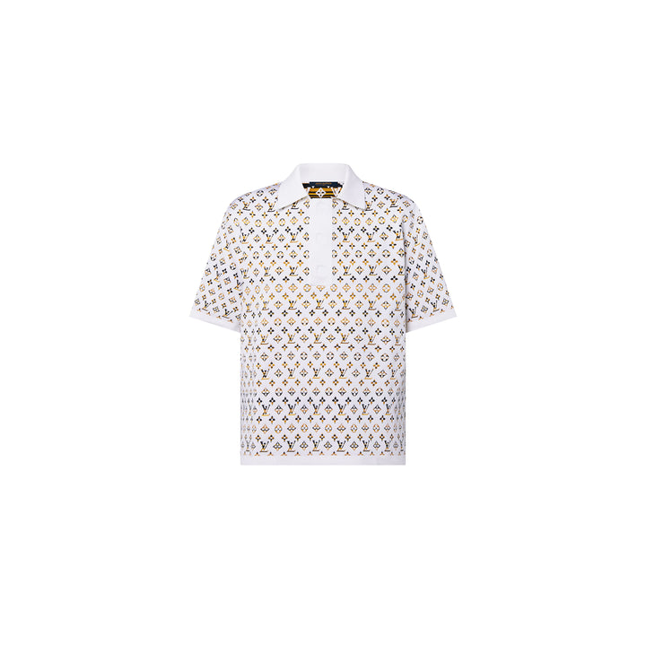 LOUIS VUITTON PYTHON EFFECT GOLD MONOGRAM POLO SHIRT
