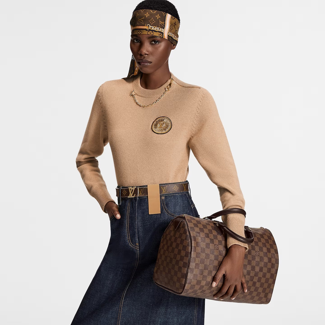 LOUIS VUITTON DAMIER EBENE SPEEDY 35 HANDBAGS