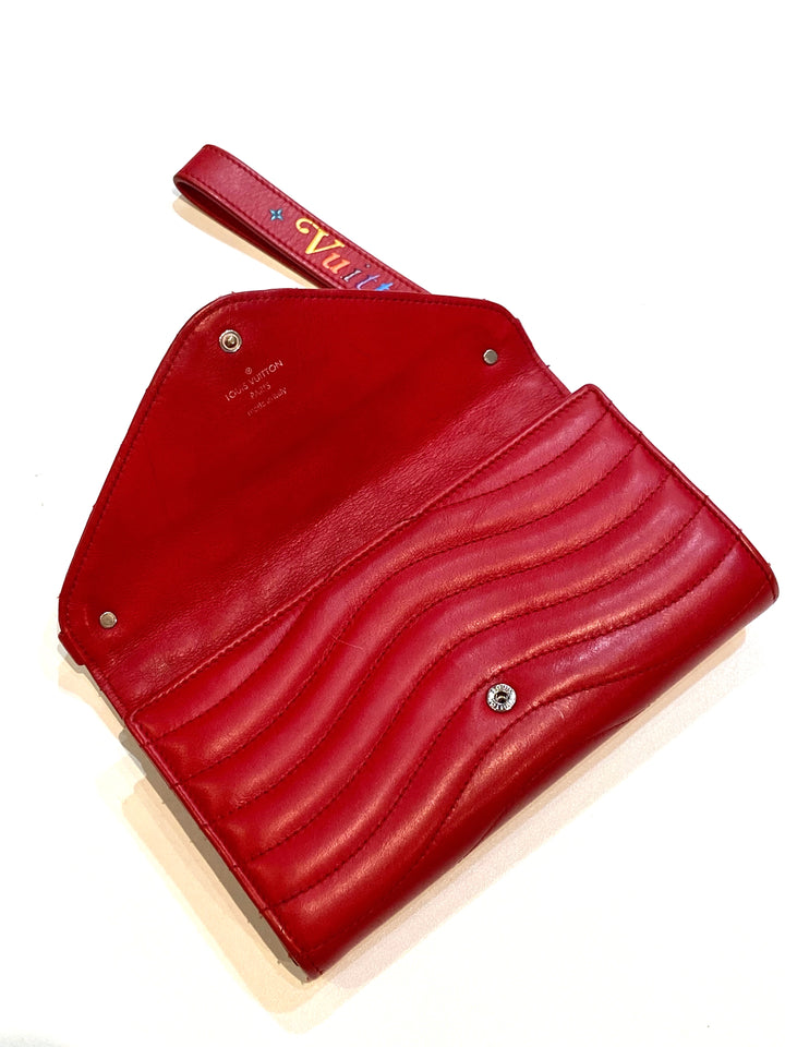 LOUIS VUITTON NEW WAVE LONG CALFSKIN WALLET WRISTLET