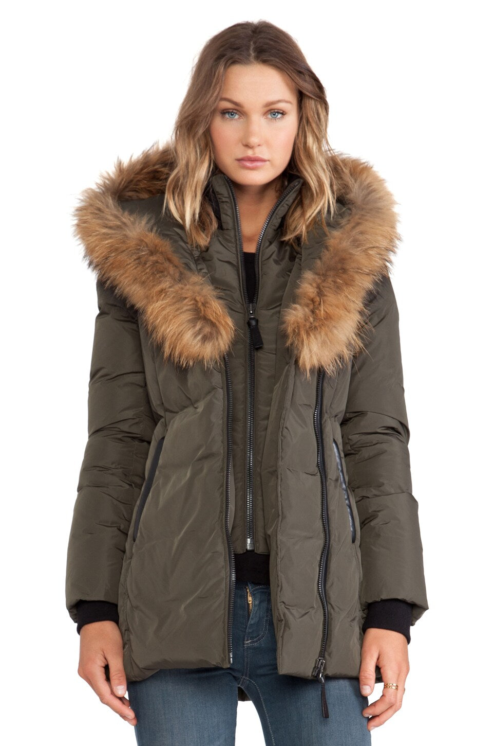 MACKAGE ADALI HOODED NATURAL FUR DOWN COAT