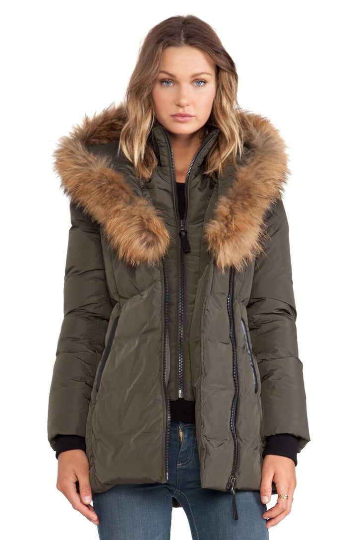 MACKAGE ADALI HOODED NATURAL FUR DOWN COAT