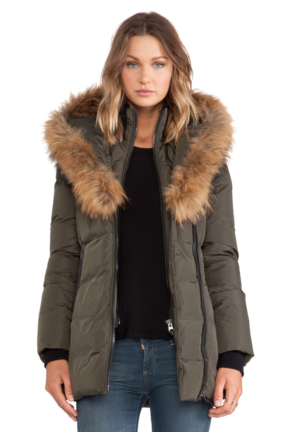 MACKAGE ADALI HOODED NATURAL FUR DOWN COAT