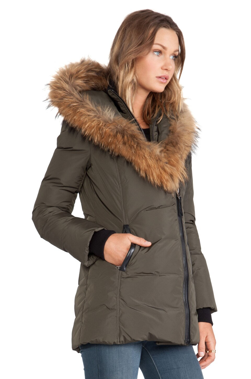 MACKAGE ADALI HOODED NATURAL FUR DOWN COAT