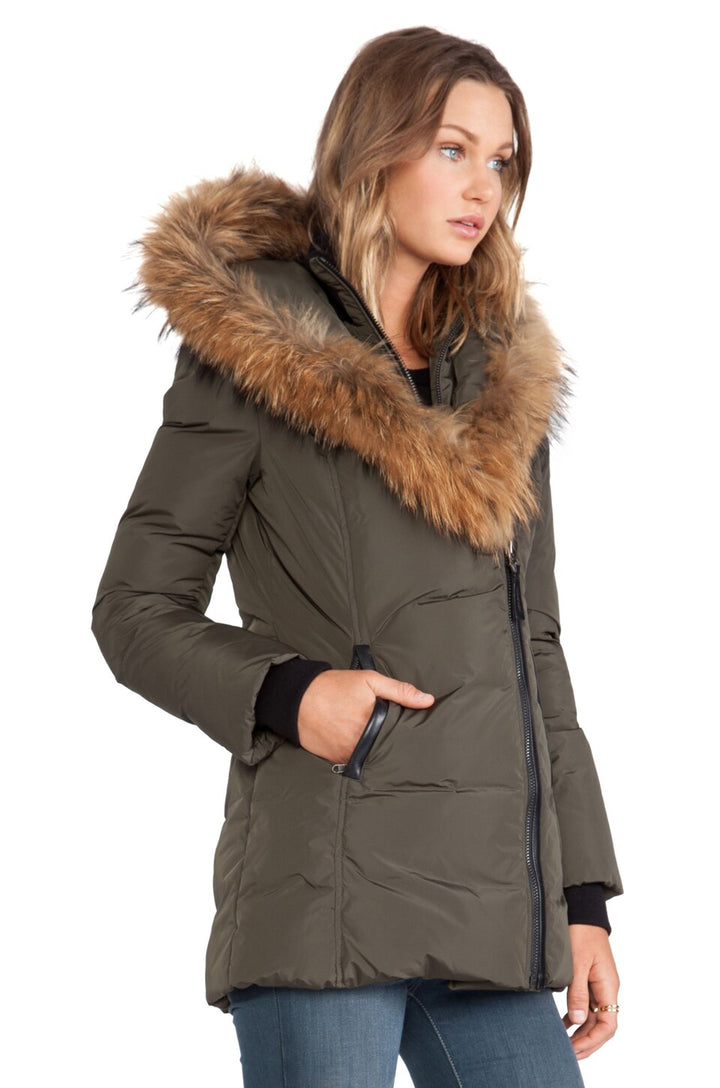 MACKAGE ADALI HOODED NATURAL FUR DOWN COAT