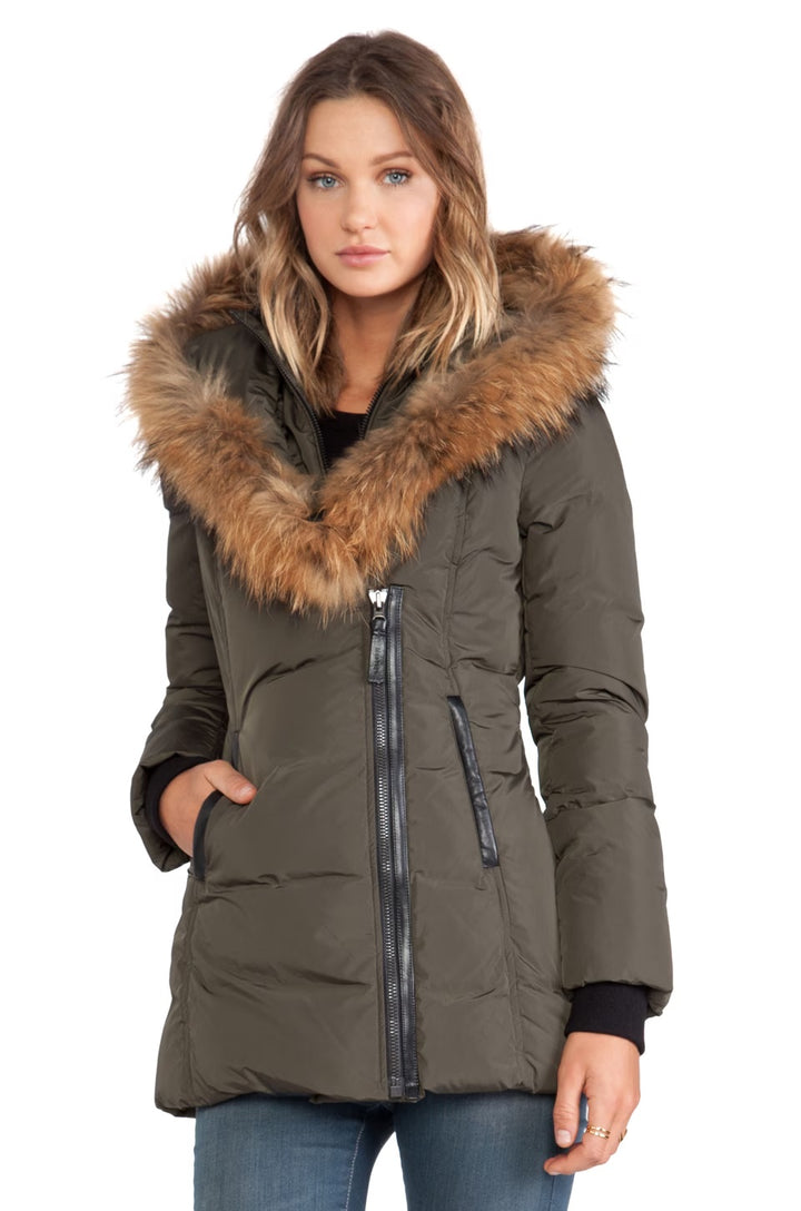 MACKAGE ADALI HOODED NATURAL FUR DOWN COAT