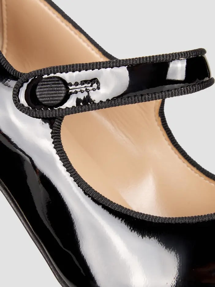 MANOLO BLAHNIK CAMPARI 90 MARY JANE PATENT CALF LEATHER PUMPS