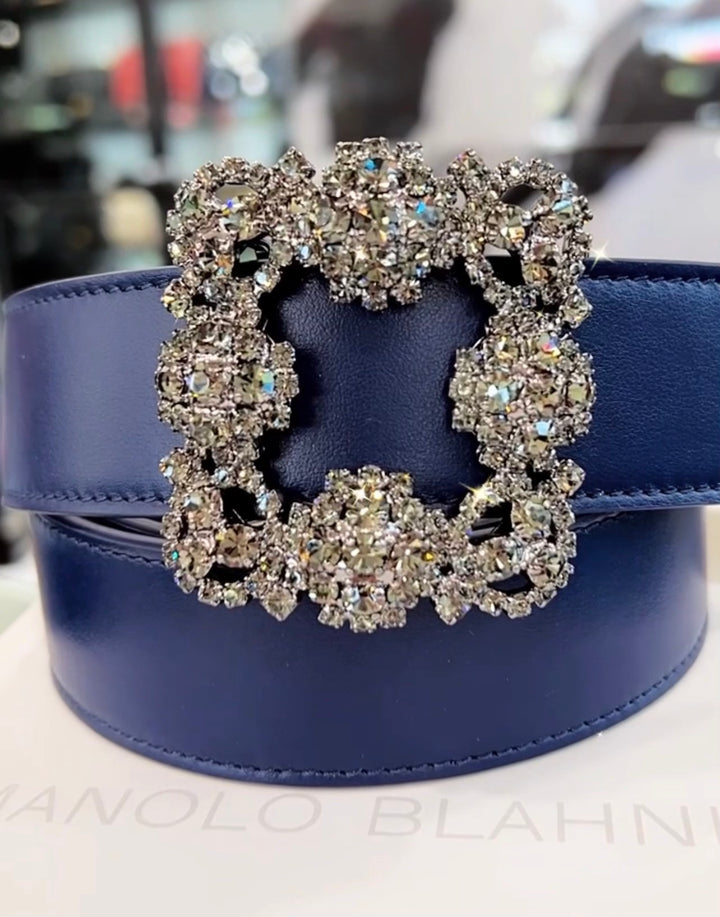 MANOLO BLAHNIK HANGISI 35MM LEATHER BELT
