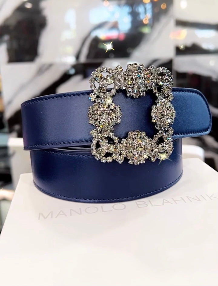 MANOLO BLAHNIK HANGISI 35MM LEATHER BELT