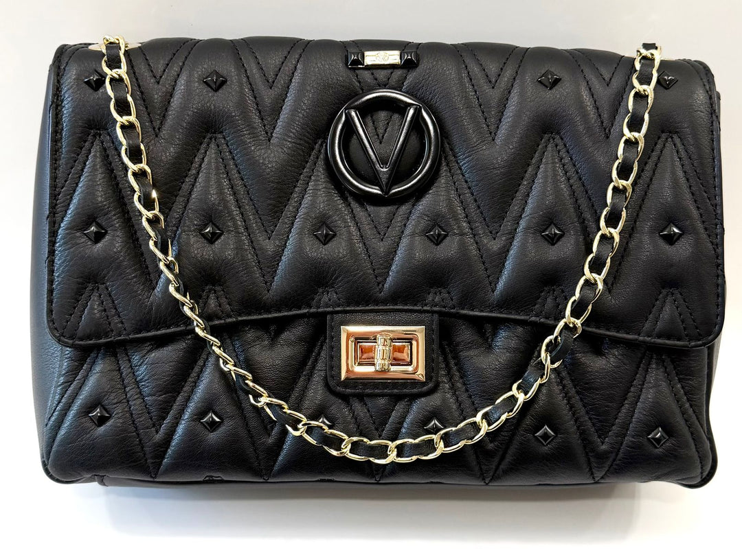 MARIO VALENTINO POSH DIAMOND QUILTED CALFSKIN LEATHER BAG