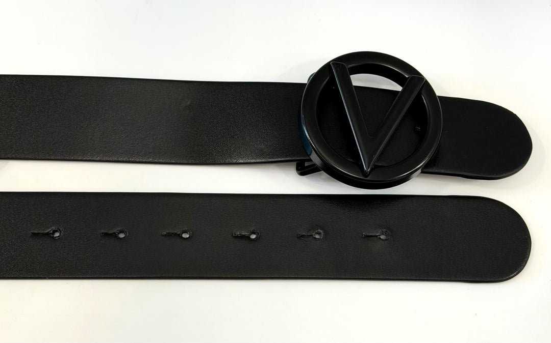 MARIO VALENTINO LOGO LEATHER BELT