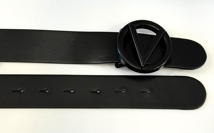 MARIO VALENTINO LOGO LEATHER BELT