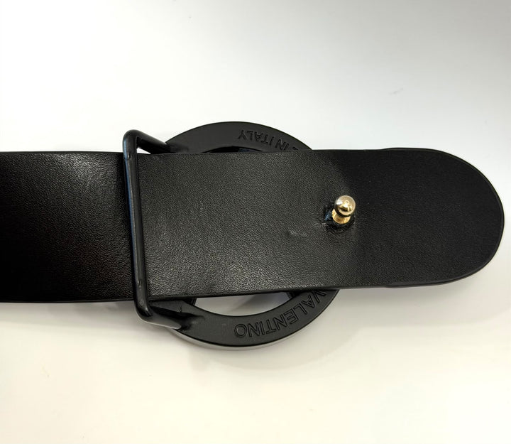 MARIO VALENTINO LOGO LEATHER BELT