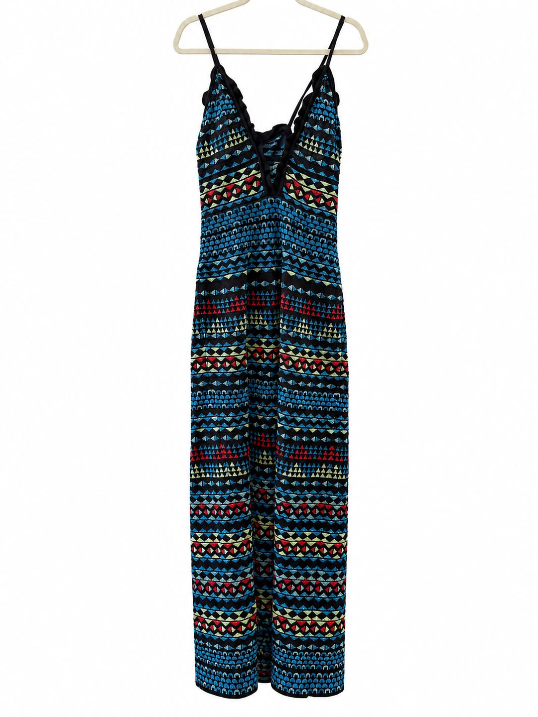M BY MISSONI RUFFLED METALLIC CROCHET-KNIT MIDI DRESS