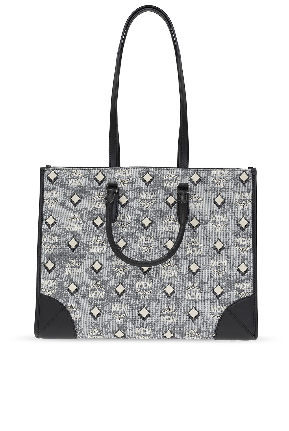 MCM JACQUARD LOGO TOTE BAG WITH POUCH