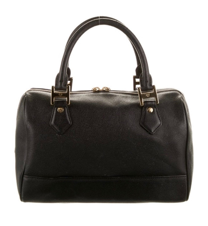 MCM STUDDED LEATHER HERITAGE SMALL BOSTON BAG