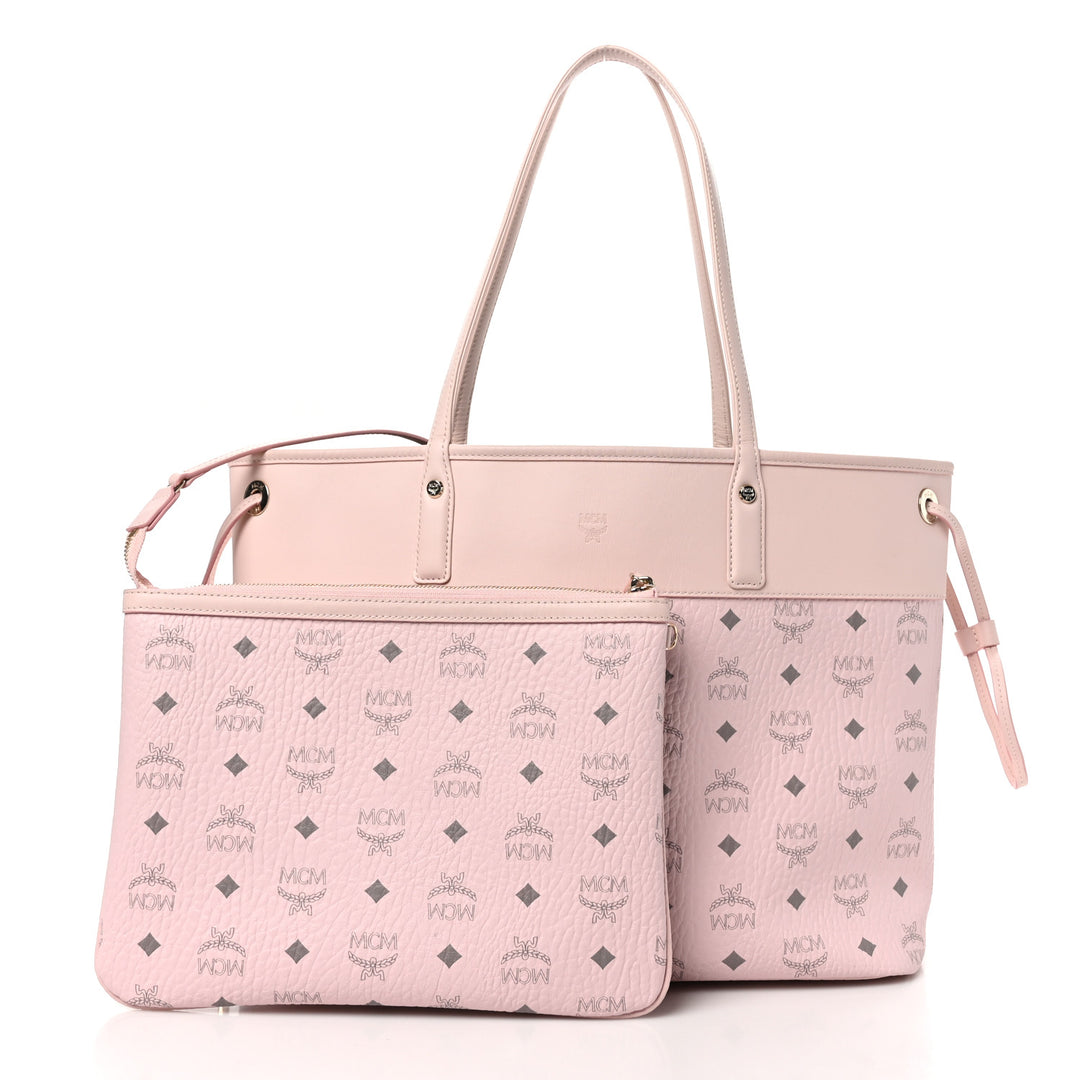 MCM MEDIUM AREN VI LEATHER VISETOS SHOPPER TOTE BAG