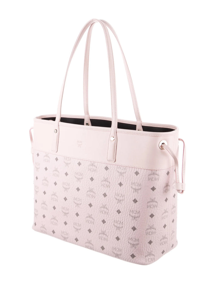 MCM MEDIUM AREN VI LEATHER VISETOS SHOPPER TOTE BAG