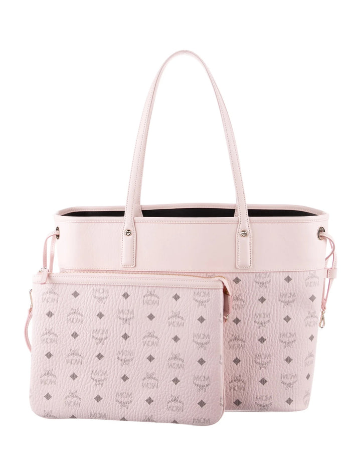 MCM MEDIUM AREN VI LEATHER VISETOS SHOPPER TOTE BAG