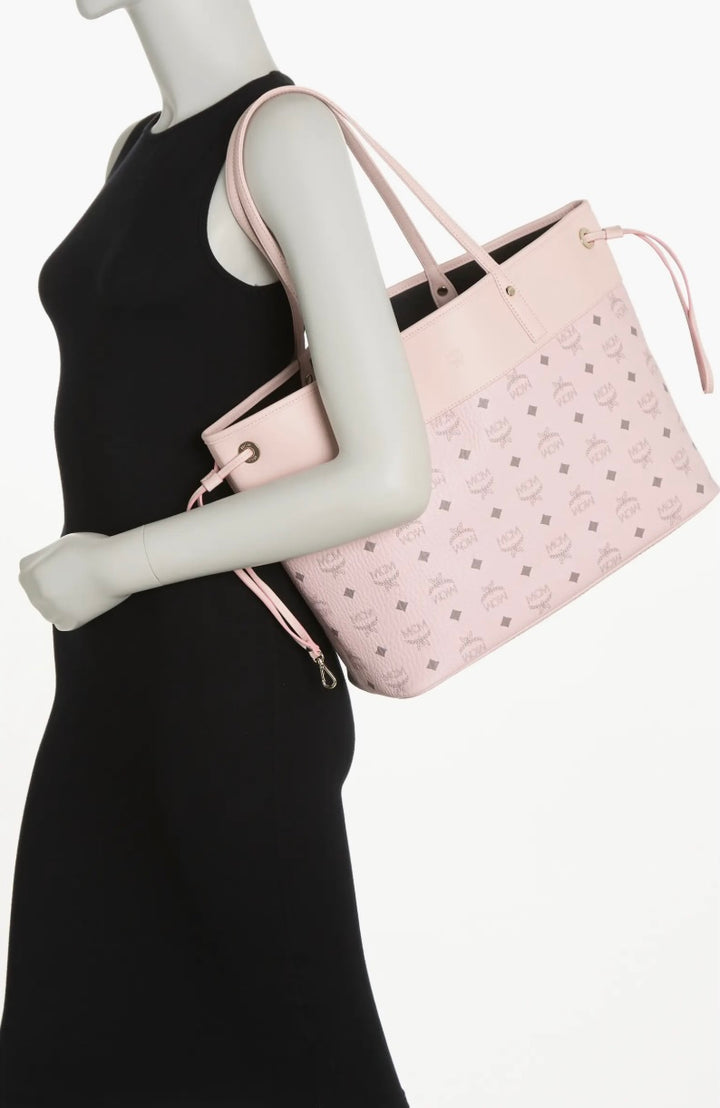 MCM MEDIUM AREN VI LEATHER VISETOS SHOPPER TOTE BAG