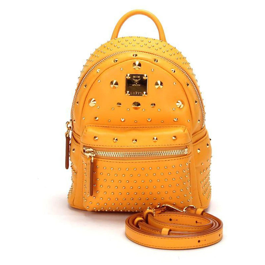 MCM Gold-Studded Yellow Mini Backpack MCM | Bags | Swarovski Yellow Crystal Studded Backpack And  main image 3