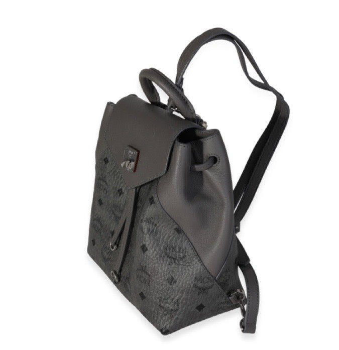 essential mini crossbody backpack in visetos MCM GREY VISETOS SMALL ESSENTIAL BACKPACK – Caroline's Fashion Luxuries
