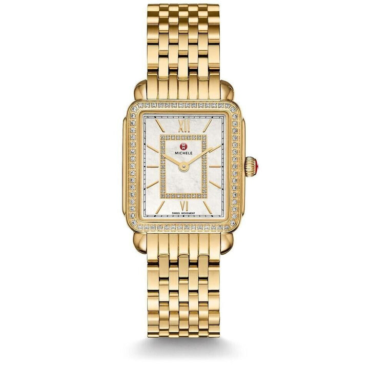 MICHELE DECO II DIAMOND 18K GOLD PLATED WATCH