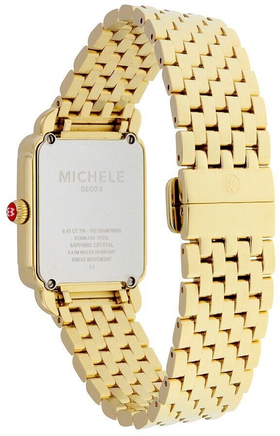 MICHELE DECO II DIAMOND 18K GOLD PLATED WATCH