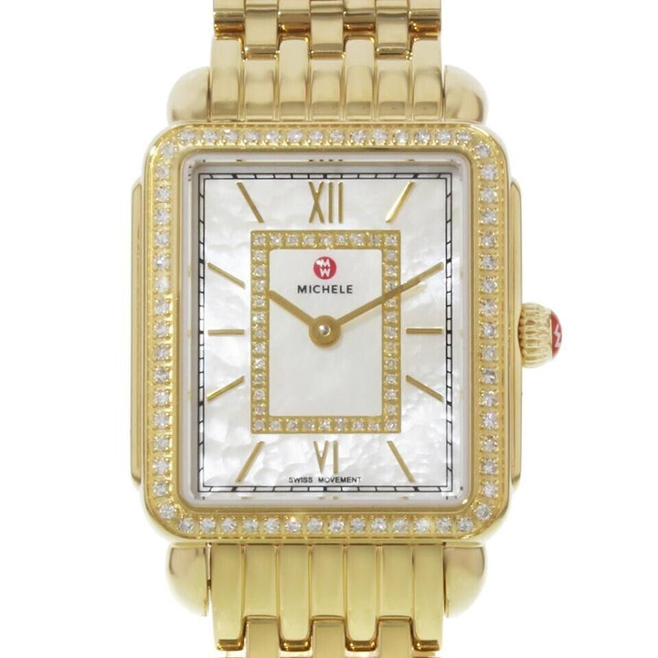 MICHELE DECO II DIAMOND 18K GOLD PLATED WATCH