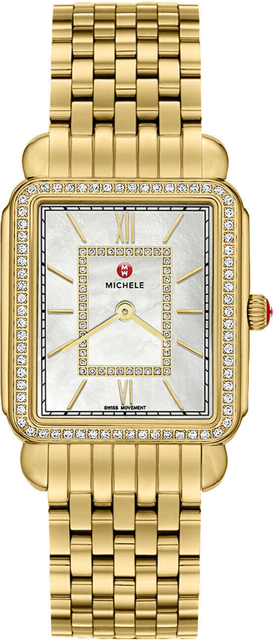 MICHELE DECO II DIAMOND 18K GOLD PLATED WATCH