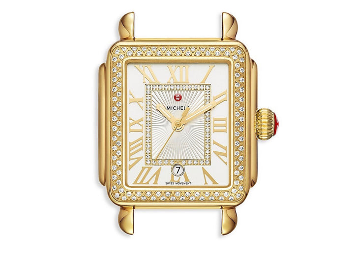 MICHELE DECO MADISON MID 18K GOLD PLATED DIAMONDS WATCH
