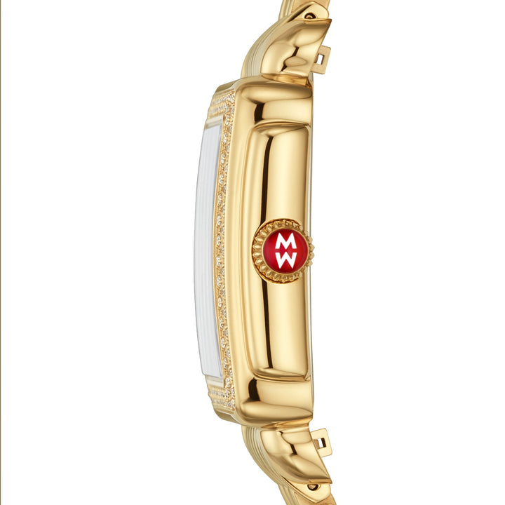 MICHELE DECO MADISON MID 18K GOLD PLATED DIAMONDS WATCH
