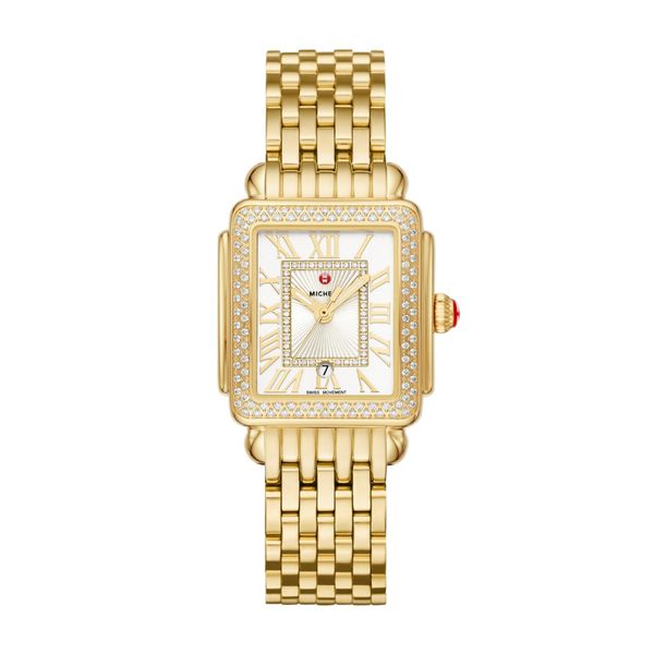 MICHELE DECO MADISON MID 18K GOLD PLATED DIAMONDS WATCH