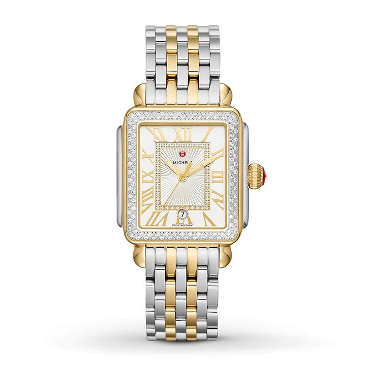 MICHELE DECO MADISON TWO-TONE DIAMONDS QUARTZ WATCH