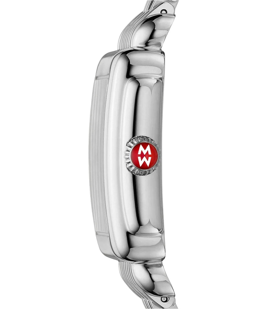 MICHELE DECO MID MOTHER OF PEARL DIAMOND DIAL STEEL WATCH